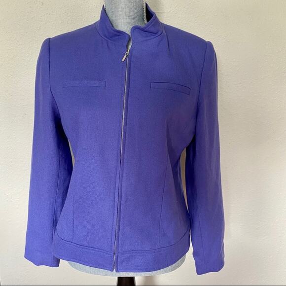 J.G. Hook Collarless Purple Wool Jacket - Picture 11 of 16